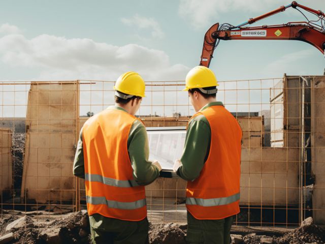 workers on construction site